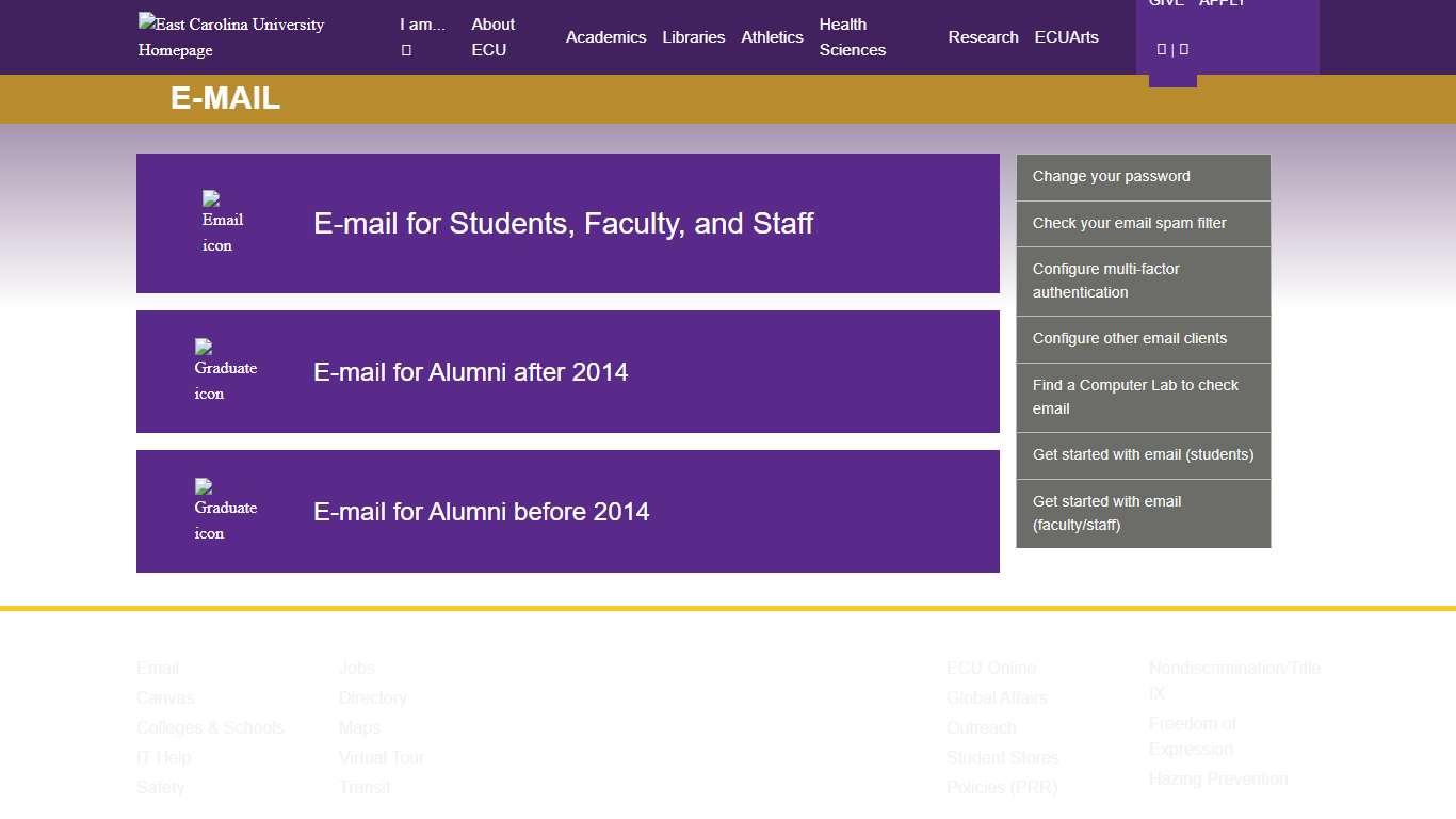 E-mail | Information | ECU